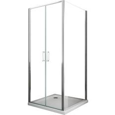 Porte Doccia Box Doccia Angolare Parete Fissa E Porta Battente Tipo Saloon Vetro 6 mm Reversibile Misura 67,5-70