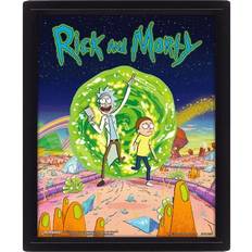Plastic Posters Rick and Morty 3D 10in x 8in Black Poster