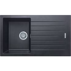 Full-Size Sinks Cookology Pisa BK Composite Granite Kitchen Sink And Drainer Black