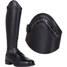 QHP Women's Riding Boot Accessory Jaimy Croco Shine - Noir