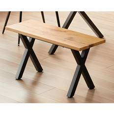 Settee Benches Kosy Koala Wooden Brown With Metal Legs Settee Bench