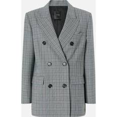 Rutiga Kavajer Pinko Blazer Croisé À Carreaux - Gris Foncé