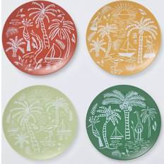 Plastic Plate Sets John Lewis Palm House Plastic Picnic Dinner Set of 4 25 cm Multi Plate Sets