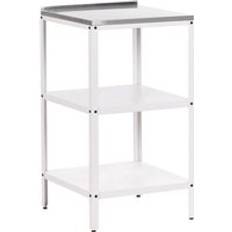 Steel Outdoor Garden Kitchen Island Shelves Stainless Steel Top White Vilama