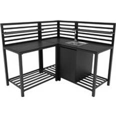 Outdoor Kitchens MonsterShop 3 Piece Outdoor Kitchen Modular Configuration Corner Sink & Table