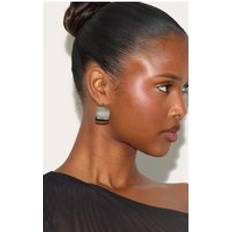PrettyLittleThing Silver Wide Chunky Medium Hoop Earrings - Grey