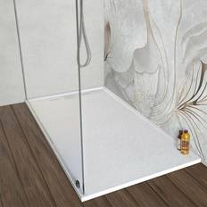 Docce Piatto Doccia 70x140 cm Bianco Effetto Pietra in Resina
