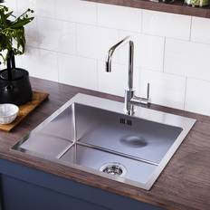 Kitchen Sinks Enza Single Bowl Chrome Inset Stainless Steel Kitchen Sink