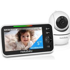 HelloBaby Babyphone Mit Kamera 30 Stunden Akku 5 Zoll Bildschirm
