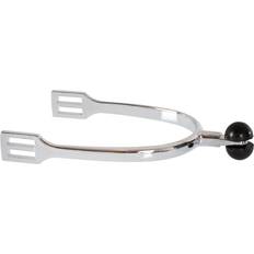 Reins Chrome Spurs For Horses With Rubber Ball And Nylon Straps Pro-Light - Argenté