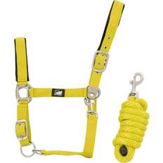 Nylon Horse Halters Supreme Nylon Halter And Braided Lead Rope Set - Jaune