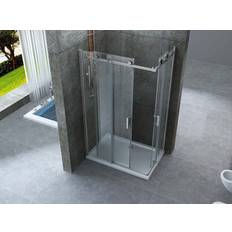 Cabine Doccia Box Doccia Cristallo 8mm Trasparente Doppio Scorrevole H195cm 80x90