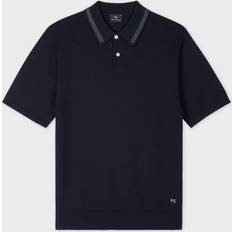 Herr - Merinoull Pikétröjor PS Paul Smith Topp Herr Ullpolo Med Broderad Logotyp - Blue
