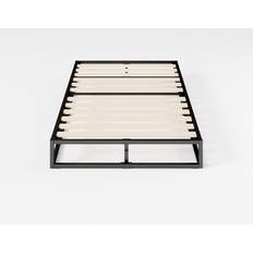 Hashtag Home Dekker Metal Platform Bed with Wooden Slat Support 15cm 6in Height Black