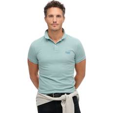 Superdry Herr Pikétröjor Superdry Vint Destroy Polo Herr Kortärmade - Tourmaline Blue