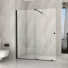 Docce Parete Doccia Walk-In Scorrevole Profili Neri 8mm H195cm