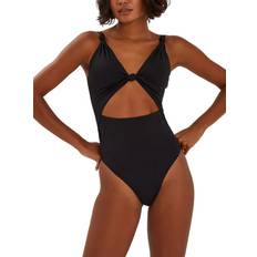 Accessorize Knot and Cutout Swimsuit - Black