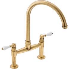 Franke Gloriana Classic Swivel J Spout Bridge 2 Lever Kitchen Tap