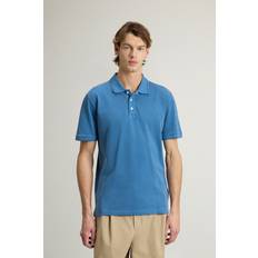 Woolrich Garment-Dyed Mackinack Polo Stretch Cotton Piquet - Blue
