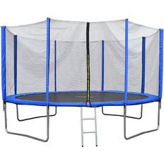 EVRE 10ft Blue Trampoline Zipped Safety Enclosure Ladder