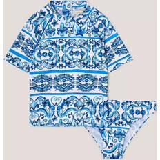 UV-sæt Børnetøj på tilbud Monsoon Floral Print UPF50+ Rash Vest and Swim Briefs - 122128cm