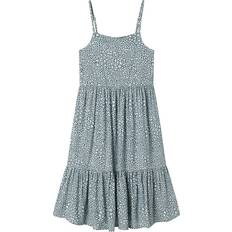 Grå Kjoler Børnetøj Name It Kjole NkfJilli - Aqua Gray/Leo