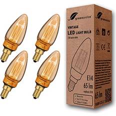 Greenandco LED Vintage Retro Glödtråd Edison Stil E14 C35 2W 65lm 1800K