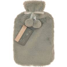 Aroma Home Grey Faux Fur Pompom 2L Hot Water Bottle