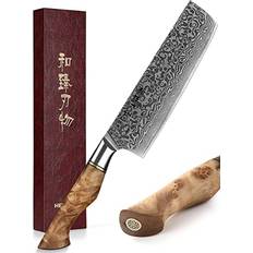 HEZHEN Damaskerstål Nakiri Kniv