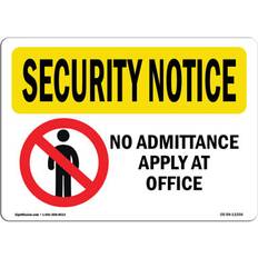 Grey Workplace Signs SignMission OSHA Security Notice Sign 12 x 18 in