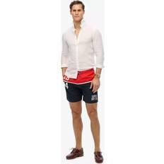 Superdry Men Swimwear Superdry Nautical Logo 17" Swim Shorts - Navy