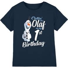 Frozen Childrens Kids Chillin Like Olaf Birthday T-Shirt - Dark Blue
