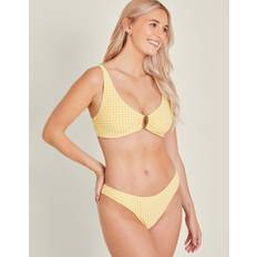 Women - Yellow Swimwear Accessorize Gingham Bikini Top - Yellow/White