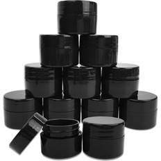 Travel Bottles Pana 12 Pieces 7 G 7 ML Black Sturdy Thick Double Wall Plastic Container Jar