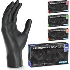 Nitrilhandskar svart Arnowa Arnomed Engångshandskar Extra Starka L 50% Tjockare Nitrilhandskar - Svart