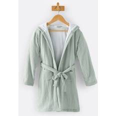 Solid Colours Dressing Gowns Children's Clothing LA REDOUTE INTERIEURS Kumla Cotton Muslin Hooded Robe - Grey