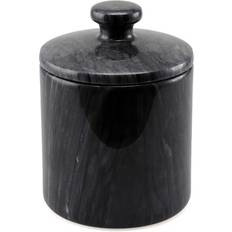 Marble Cotton Ball Swab Holder Natural Black
