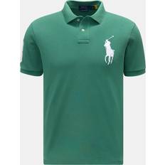 Polo Ralph Lauren Grøn Polotrøjer Polo Ralph Lauren Custom Slim Fit Big Pony Mesh Shirt - Gran/Hvid