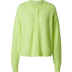 American Vintage Cardigans American Vintage Damsville Crew Neck Cardigan with Long Sleeves - Fluorescent Yellow
