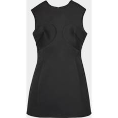 Marc Jacobs Seamed Up Satin Sleeveless Mini Dress - Black