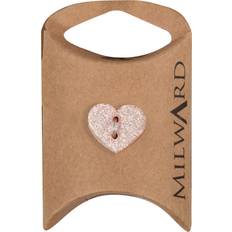 Knappar Milward Heart Buttons 18mm Light Pink Pack of 6
