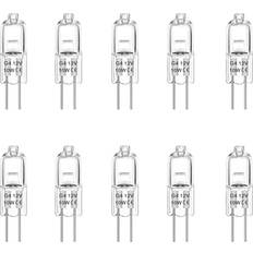 Rpanle G4 Halogen Bulbs 10W 12V 3000K Warm White Light 10 Pack