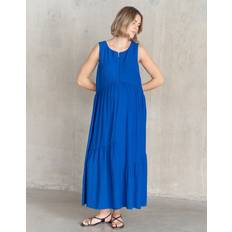 Seraphine Asymmetric Zip-Front Tiered Maternity & Nursing Midi Dress
