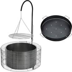 Bellissa Feuer- und Grillstelle aus Gabionen 92/72 cm Höhe 40 cm