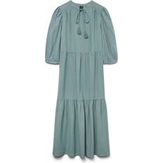 Blåa - Stickade klänningar Vero Moda Vmpretty Kort Klänning - Gray Mist