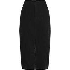 Calvin Klein Black Skirts Calvin Klein Cotton Linen Twill Midi Skirt