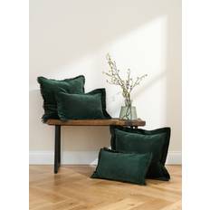 Emerald Velvet Fringe Lombard Cushion 30cm x 50cm