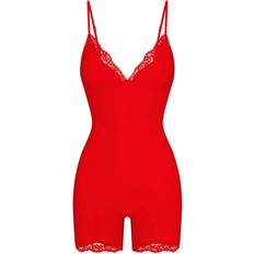 Röda Bodys SKIMS Bodysuit Fits Everybody Lace Triangle - Cayenne