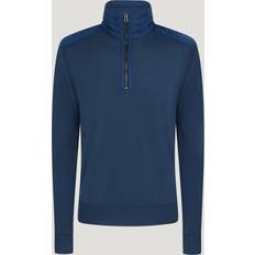 Belstaff Men's Merino Wool Quarter Zip Jumper - Blue