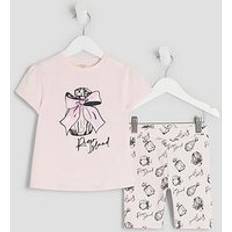 River Island Mini Girls Perfume T-Shirt Shorts Set - Light Pink